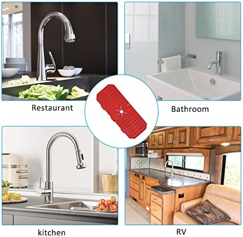 DIVIVID Silicone Faucet Handle Drip Catcher Tray, Faucet Mat for