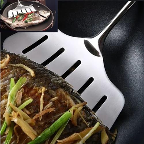 Large Spatula Turner Wide Slotted 304 Stainless Steel Flipper Cooking