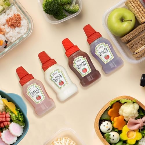 1.4 oz Mini Condiment Squeeze Bottles for Lunch Accessories, Mini