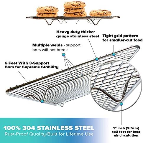 3 Pack Stainless Steel Wire Cooling, Baking, Roasting Rack with