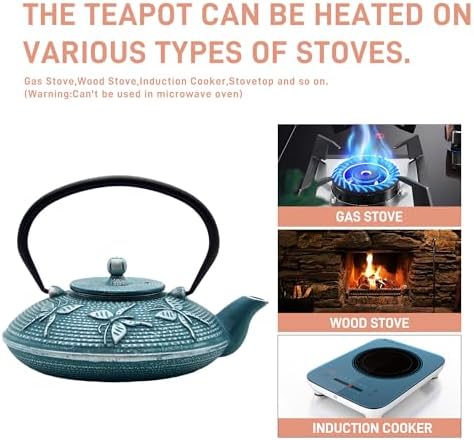 SECHUDO 27.1oz Cast Iron Teapot