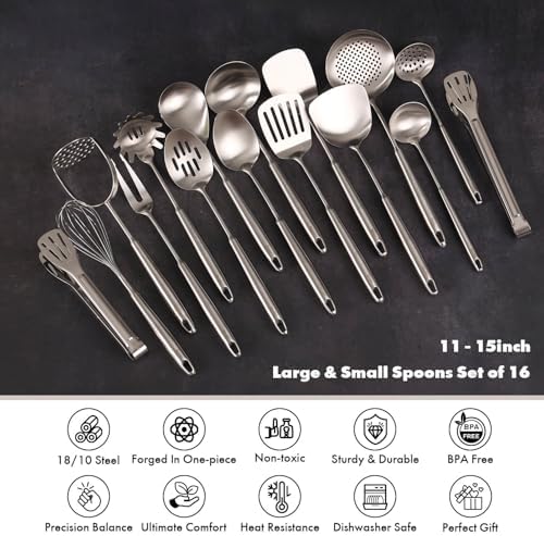 18/10 Stainless Steel 16-Piece Cooking Utensil Set