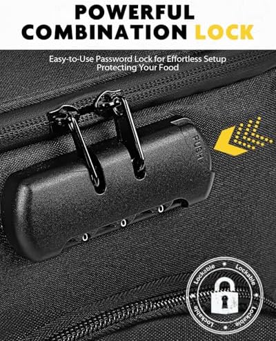 Lunch Bag with Combination Lock, Lunch Box for Men Women, Adjustable
