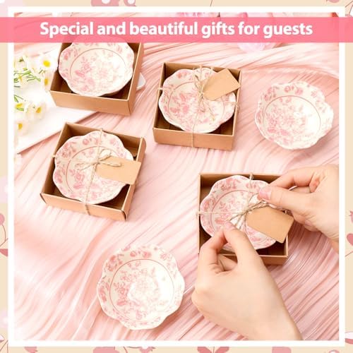 SiliFine 24 Pcs Wedding Favors for Guests Small Ceramic Bowls, Flower