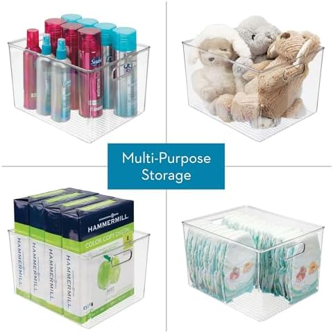 iDesign Clear Storage Bin, 12" x 10" x 8"