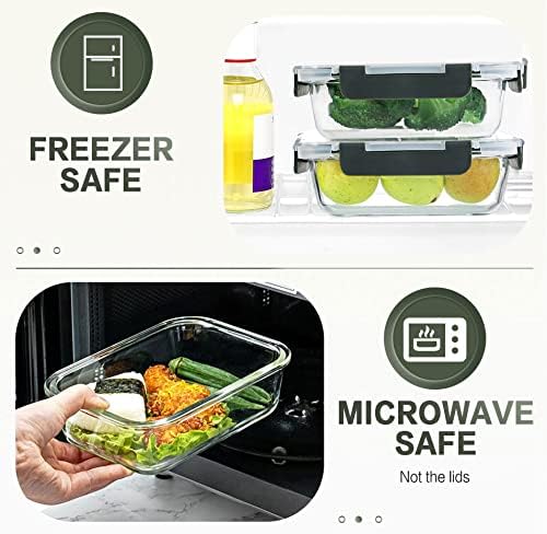 KOMUEE 30 Pieces Glass Food Storage Containers Set, Glass Meal Prep Containers - Image 4