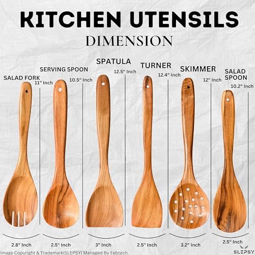 6-Piece Teak Wood Cooking Utensil Set