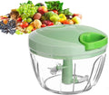 Manual Food Processor Vegetable Chopper, Portable Hand Pull String