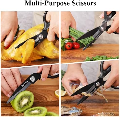 Sunnecko Kitchen Scissors All Purpose Heavy Duty Scissors Titanium