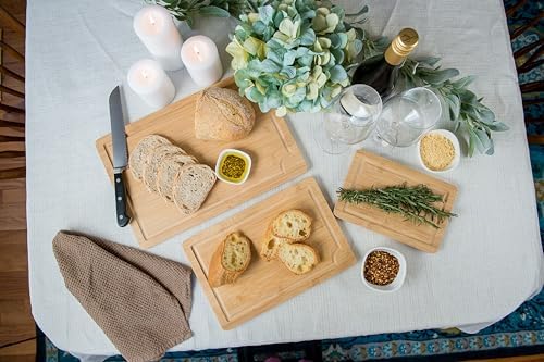 Lipper International Bamboo Wood Cutting Boards with Built-In Juice