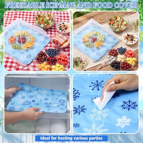 128 Pcs Food Cooling Mats for Buffet, 15.8" x 19.7" 2 Cooling Trays 3