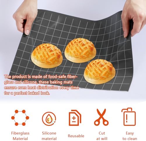 Silicone Baking Mat Roll 15x63 Inch Free Cutting, Non-Slip Oven Pastry