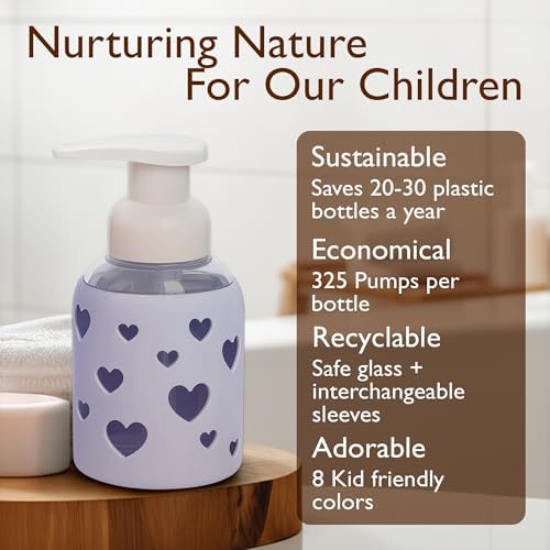 SoCal Suds & Company Foaming Hand Soap Dispenser Glass, Soft Purple