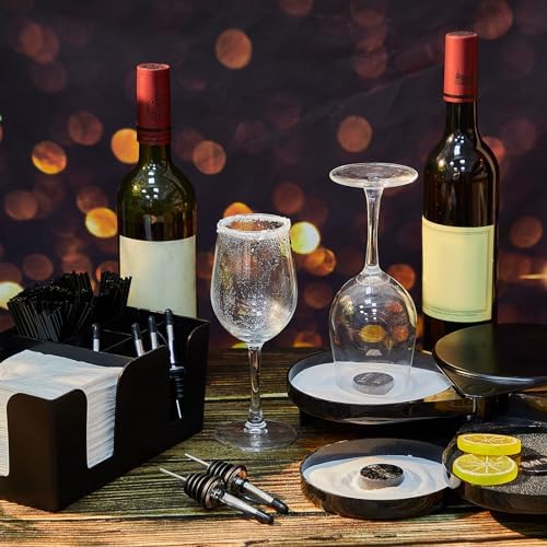Mifoci Plastic Bar Caddy & 3 Tier Glass Rimmer Set, Bar Accessories