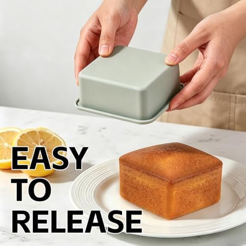Silicone Square Molds, 4 Pack Silicone Square Cake Pans, 4 Inch