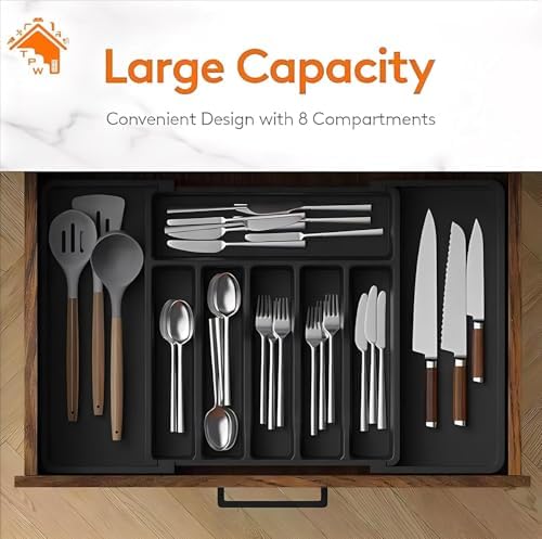TPW Expandable Drawer Organizer, XL(13-22''W x 15"D) Adjustable