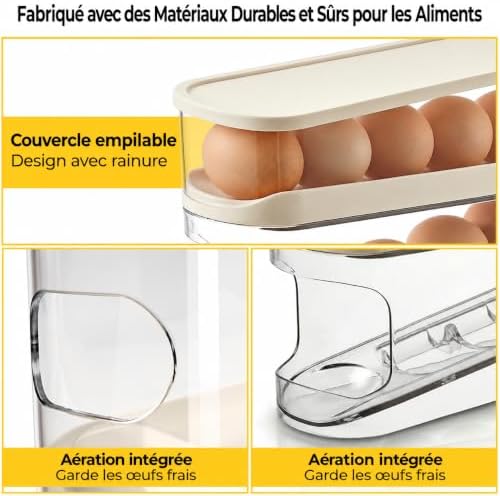 ALKAMI Egg Holder for Fridge, 12 Eggs, 2-Tier