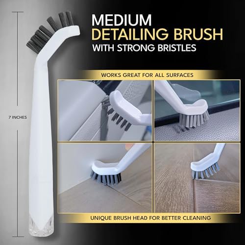 Small Cleaning Brush Set 3pcs—Crevice Brushes for Cleaning—Scrub