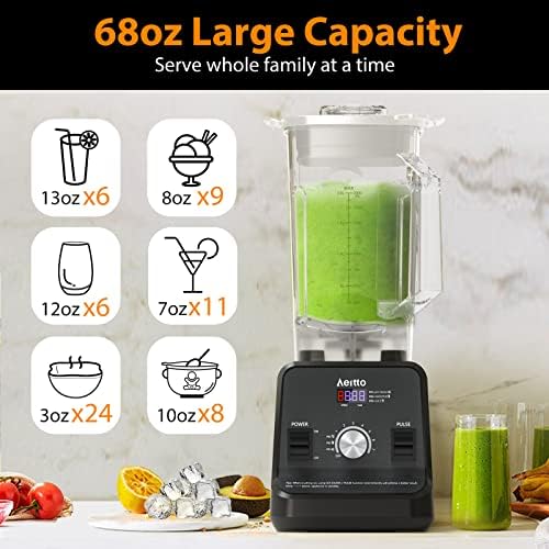 Aeitto Blender, 68 oz, 1500-Watt