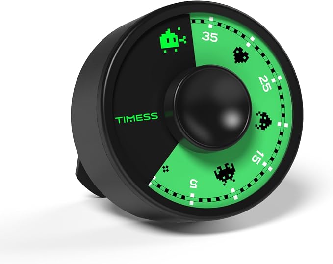 60-Minute Visual Timer, Twist to Set, Loud Battery-Powered Alarm, Minimalist by TIMESS