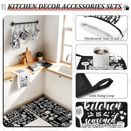 10 PCS Sunflower Plaid Kitchen Decor and Accessories 4 Kitchen Towels