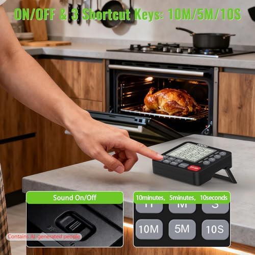 Digital Dual Kitchen Timer, 4-Channel