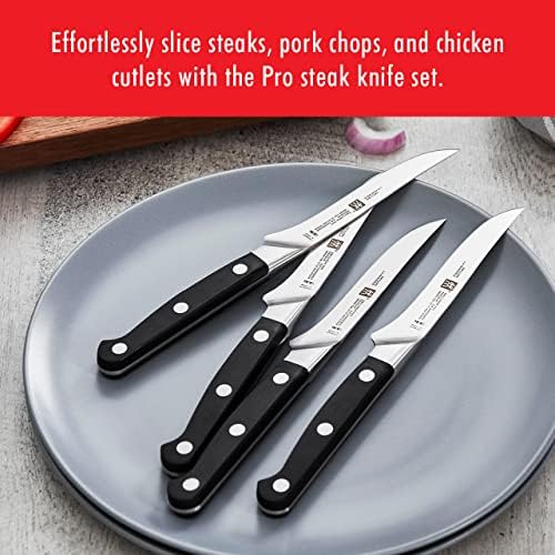 Zwilling J.A. Henckels Pro 4-Piece Steak Knife Set, Black