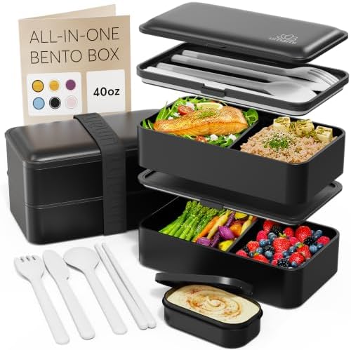 Umami Adult Bento Box, 40 oz, Matte Black