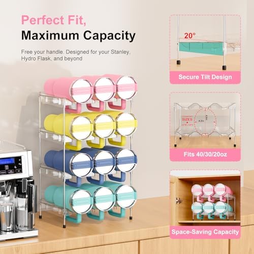 Reusable Stackable with Handle Compartment Water Bottle Tumbler