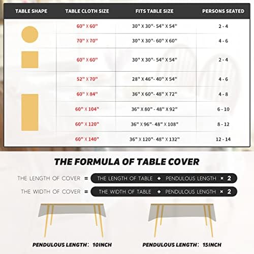 Horaldaily Halloween Tablecloth 60x84 Inch Rectangular, Fall Orange