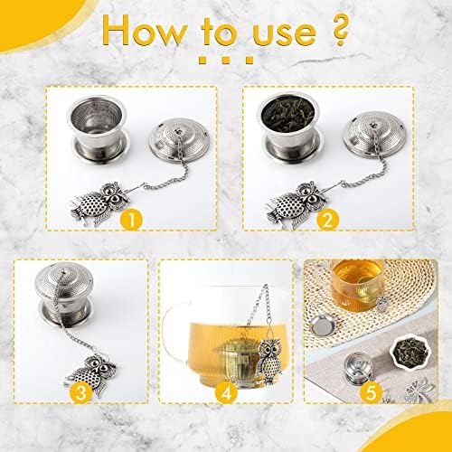 3Set Tea Infusers Tea Strainers for Loose Tea with Drip Trays and