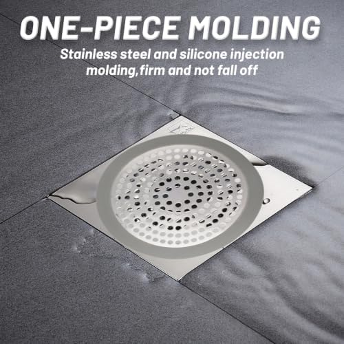 2PCS Shower Drain Hair Catcher, Weighted Metal Bathtub Drain Strainer