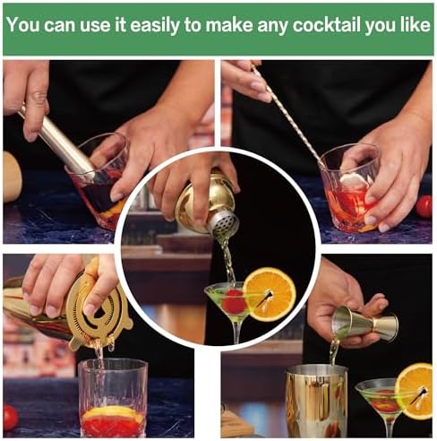 Cocktail Shaker Set Bartender Kit,5 Piece Bar Set Stainless Steel Bar