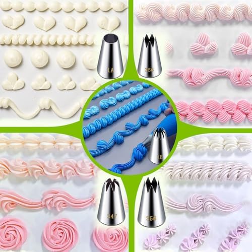Suuker Large Piping Tips Set, Stainless Steel