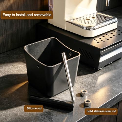 Espresso Knock Box,Large Capacity & Non-Slip Base Coffee Grounds Knock