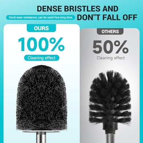 Toilet Brush and Holder Set, 2 Pack, White & Gray