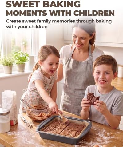 Bake Choice 9 x 9 Square Brownie Pan, Baking Pan with 30 Pcs Pre Cut