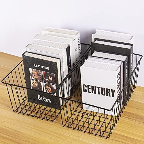 16inch Upright Freezer Organizer Baskets, Pack 3, Black