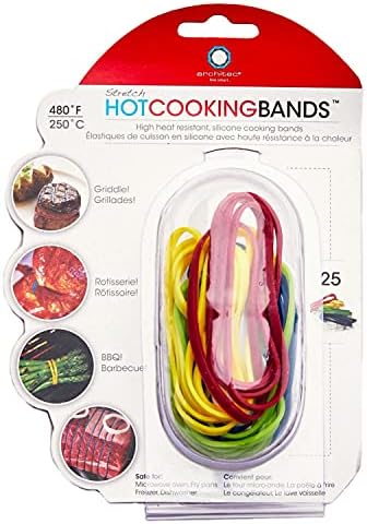 Silicone Cooking Bands, 2-Inch, Package 25
