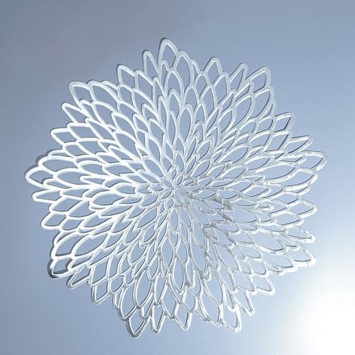 Snowkingdom 12 Pack of Silver Placemats Metallic Vinyl Dinning Table
