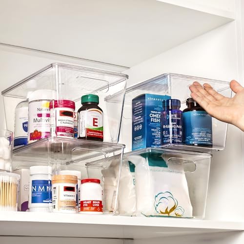 Vtopmart 6 Pack Clear Stackable Storage Bins with Lids