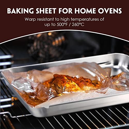 12 Pcs Metal Trays Stainless Steel Sheet Pan Baking Trays