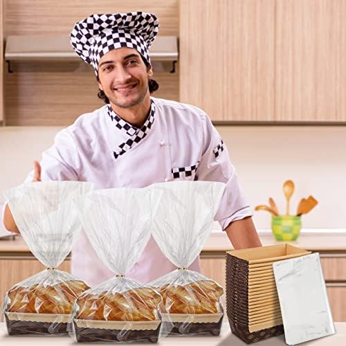 Tessco for you 75 Sets Disposable Paper Loaf Pans Mini Brown 6x2.5x2