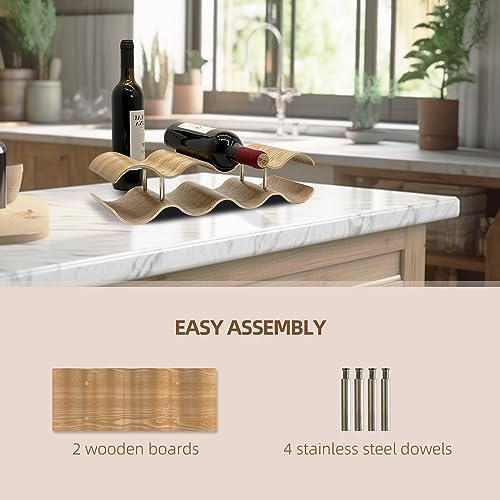 Wine Racks Countertop, 2-Tier Wooden Wine Rack Inserts for Cabinet