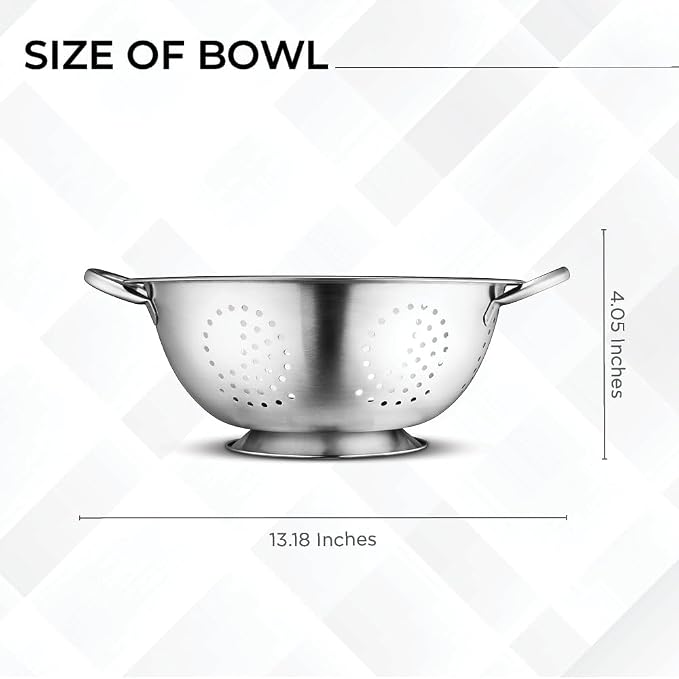 Avador Set of 3 Stainless Steel Colanders, Comes in 1.5 Quart 3qt Quart and 5 - Image 7