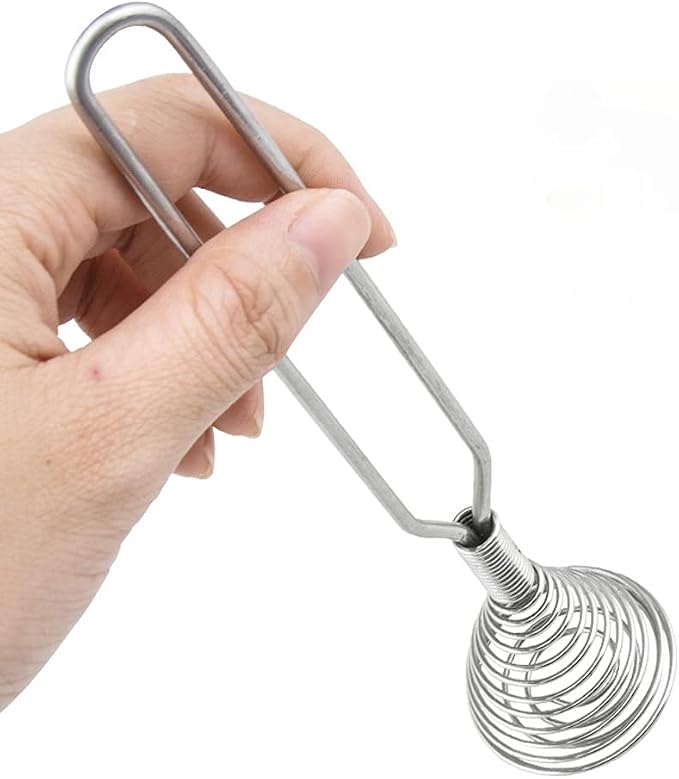 Stainless Steel Spring Coil Whisk Wire Whip Cream Egg Beater Gravy Cream Hand by LUFMWCWD