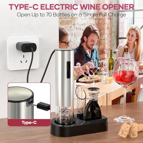 Electric Wine Opener,Rechargeable Automatic Wine Opener Corkscrew