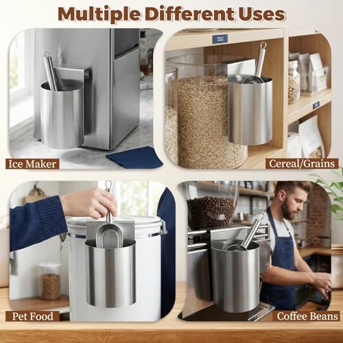 PRETYZOOM Ice Scoop Holder Hanging Organizer, Heavy Duty Metal Storage