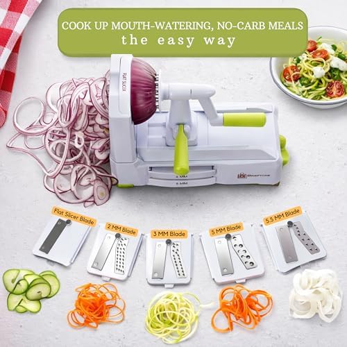 Brieftons 5-Blade Vegetable Spiralizer & Noodle Maker