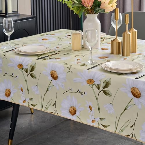 Vinyl Tablecloth with Flannel Backing - Waterproof, Oil-Proof, Easy to